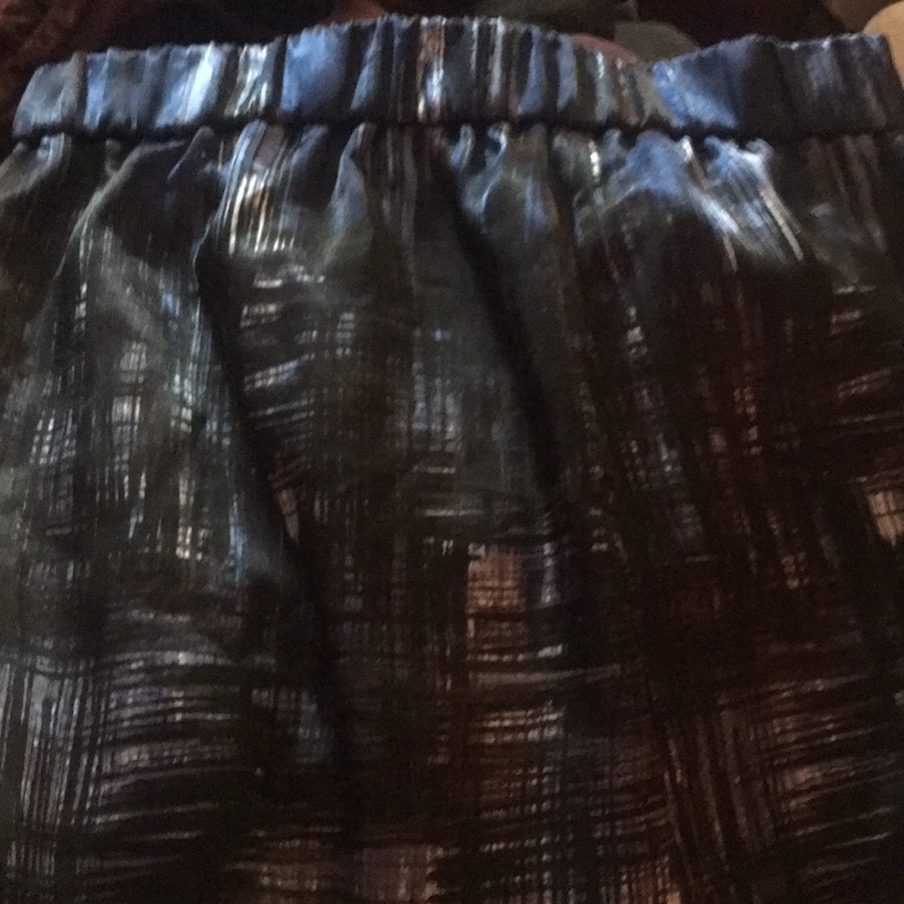 Chico’s silky black white and blue skirt